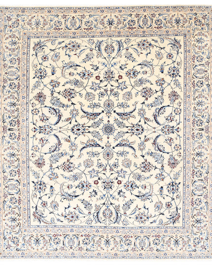 Nain 8' 0" X 9' 5" Hand Knotted Wool & Silk Rug 8' 0" X 9' 5" (244 X 287) / Ivory / Wool & Silk