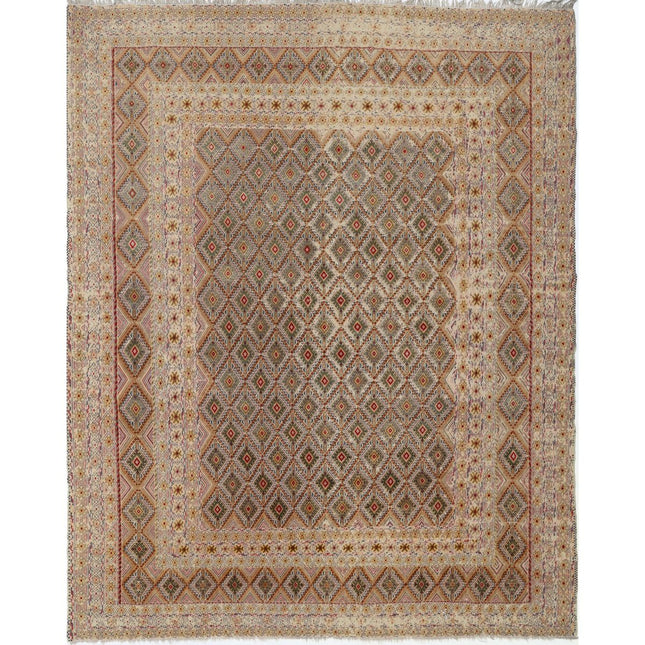 Nakhunak Kilim Hand-Woven Wool Kilim IVA0001251 - Natalia Rugs