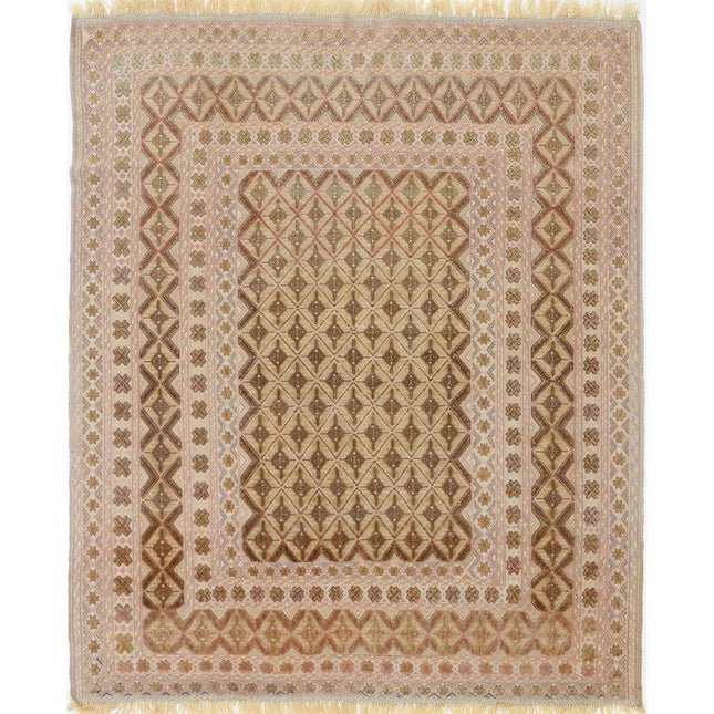 Nakhunak Kilim Hand-Woven Wool Kilim IVA0001515 - Natalia Rugs