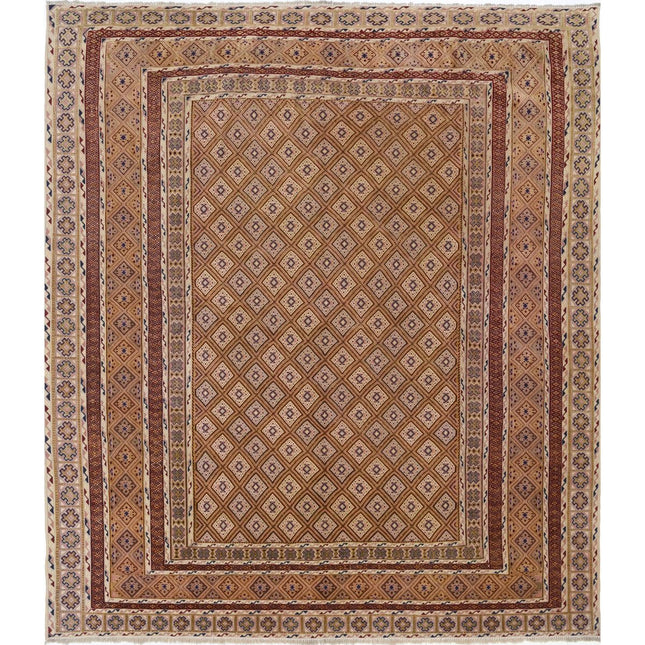 Nakhunak Kilim Hand-Woven Wool Kilim IVA0001516 - Natalia Rugs