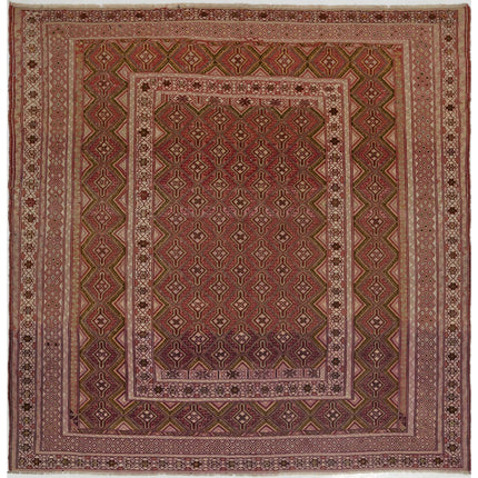 Nakhunak Kilim Hand-Woven Wool Kilim IVA0006920 - Natalia Rugs