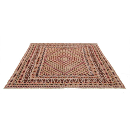 Nakhunak Kilim 6' 4" X 7' 2" Wool Hand-Woven Kilim 6' 4" X 7' 2" (193 X 218) / Multi / Multi