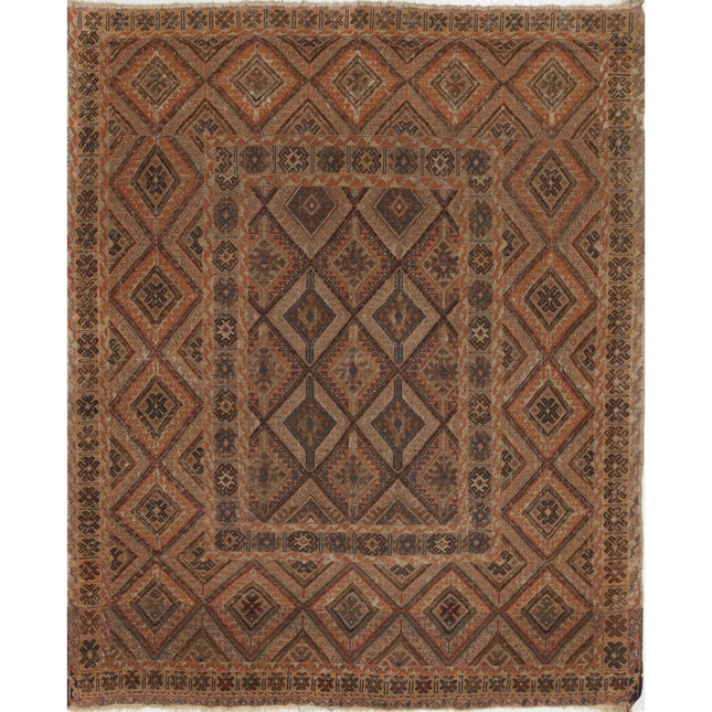 Nakhunak Kilim Hand-Woven Wool Kilim IVA0024187 - Natalia Rugs