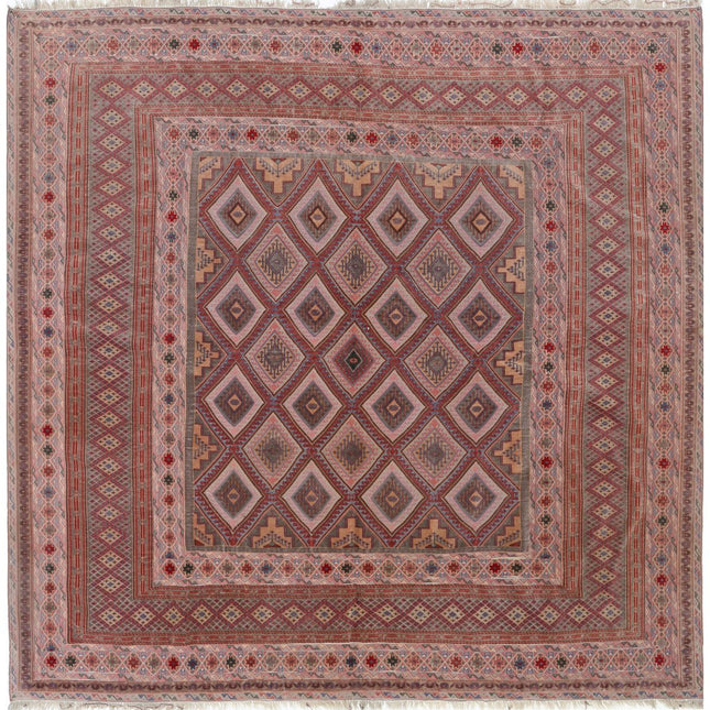 Nakhunak Kilim Hand-Woven Wool Kilim IVA0024193 - Natalia Rugs