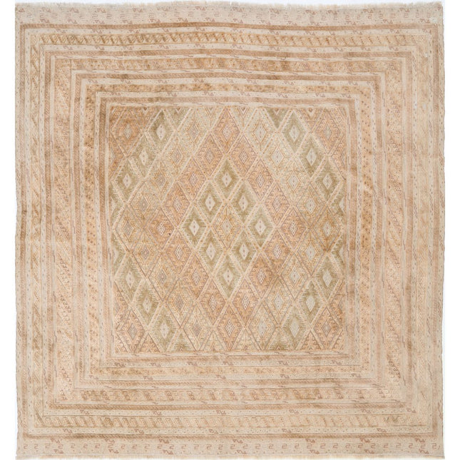 Nakhunak Kilim Hand-Woven Wool Kilim IVA0024197 - Natalia Rugs
