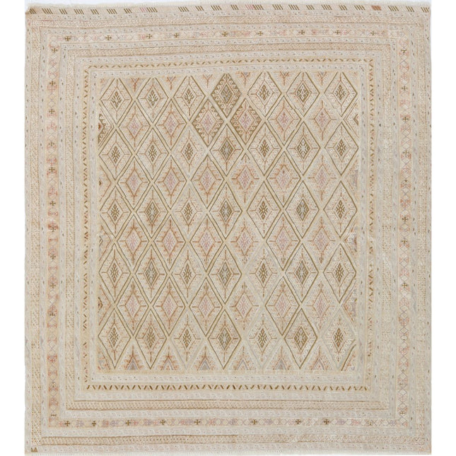 Nakhunak Kilim Hand-Woven Wool Kilim IVA0024201 - Natalia Rugs