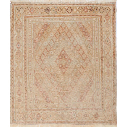 Nakhunak Kilim Hand-Woven Wool Kilim IVA0024202 - Natalia Rugs