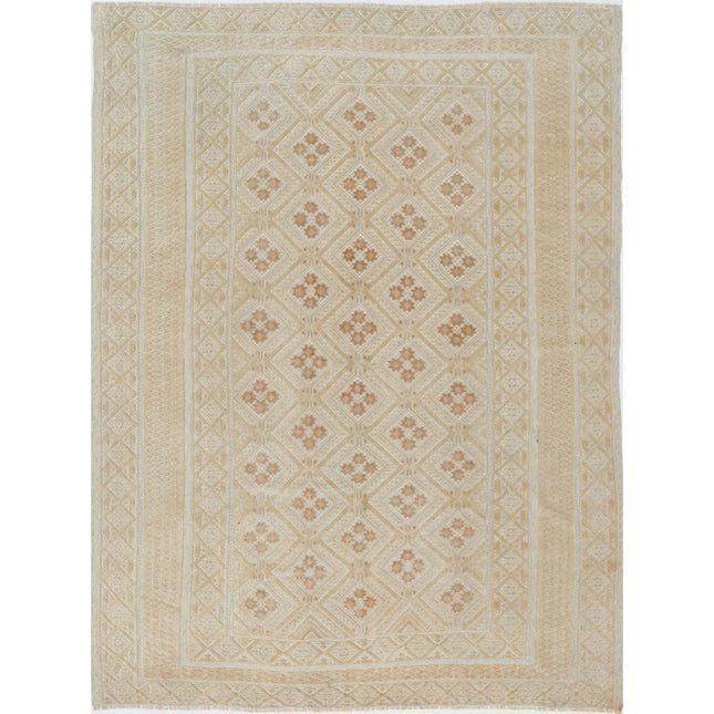 Nakhunak Kilim Hand-Woven Wool Kilim IVA0024204 - Natalia Rugs