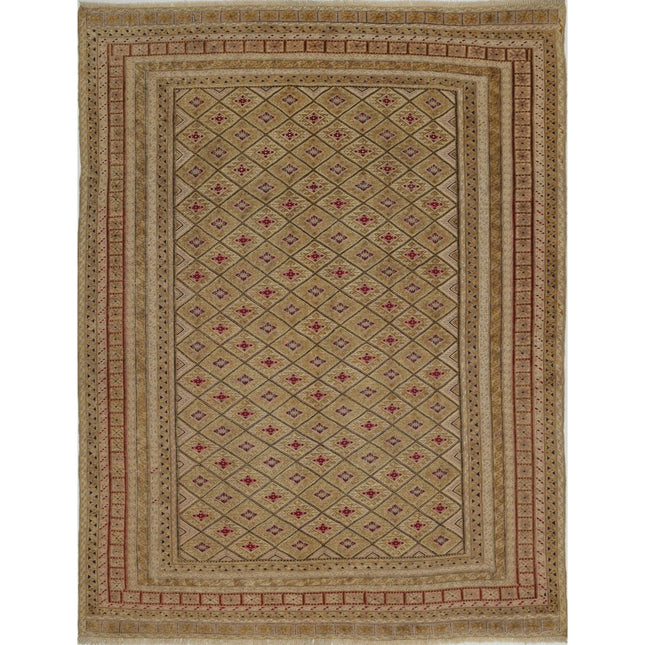 Nakhunak Kilim Hand-Woven Wool Kilim IVA0024207 - Natalia Rugs