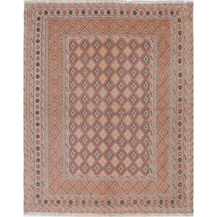 Nakhunak Kilim Hand-Woven Wool Kilim IVA0024291 - Natalia Rugs