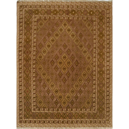 Nakhunak Kilim Hand-Woven Wool Kilim IVA0025547 - Natalia Rugs