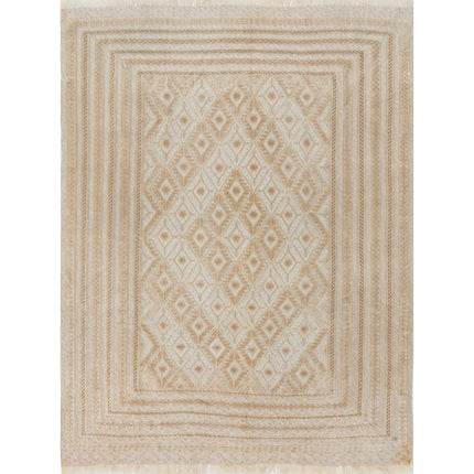 Nakhunak Kilim Hand-Woven Wool Kilim IVA0025838 - Natalia Rugs