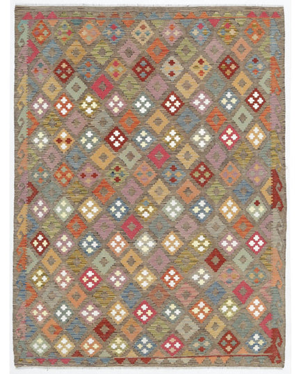 Natural Kilim 6' 4" X 8' 2" Hand Woven Wool Kilim 6' 4" X 8' 2" (193 X 249) / Multi / Wool