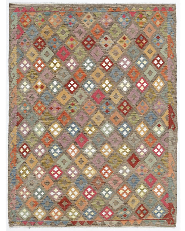 Natural Kilim 6' 4" X 8' 2" Hand Woven Wool Kilim 6' 4" X 8' 2" (193 X 249) / Multi / Wool