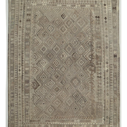 Natural Kilim 10' 0" X 13' 1" Hand Woven Wool Kilim 10' 0" X 13' 1" (305 X 399) / Grey / Wool