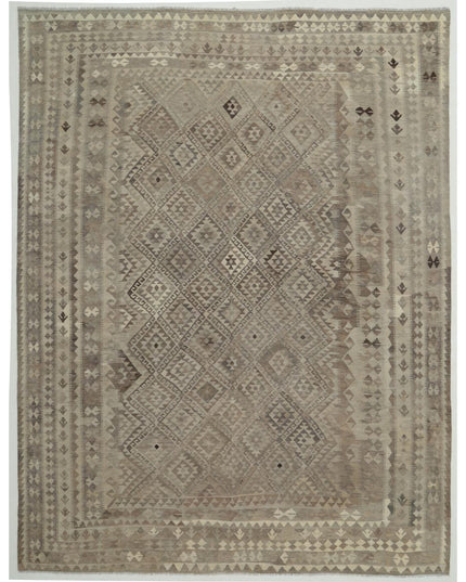 Natural Kilim 10' 0" X 13' 1" Hand Woven Wool Kilim 10' 0" X 13' 1" (305 X 399) / Grey / Wool