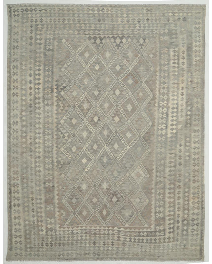 Natural Kilim 9' 9" X 12' 11" Hand Woven Wool Kilim 9' 9" X 12' 11" (297 X 394) / Grey / Wool