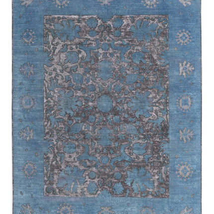 Onyx 8' 9" X 11' 7" Hand Knotted Wool Rug 8' 9" X 11' 7" (267 X 353) / Blue / Wool
