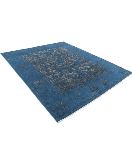 Onyx 7' 10" X 9' 3" Hand Knotted Wool Rug 7' 10" X 9' 3" (239 X 282) / Blue / Wool