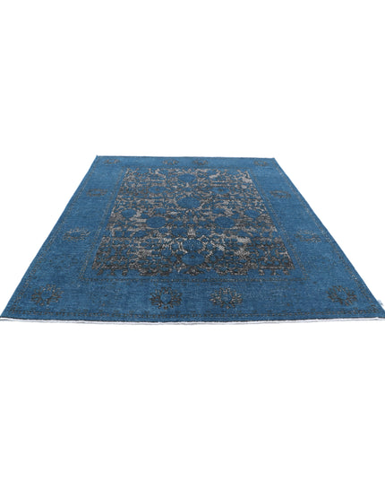 Onyx 7' 10" X 9' 3" Hand Knotted Wool Rug 7' 10" X 9' 3" (239 X 282) / Blue / Wool