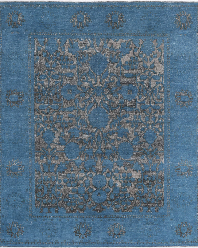 Onyx 7' 10" X 9' 3" Hand Knotted Wool Rug 7' 10" X 9' 3" (239 X 282) / Blue / Wool