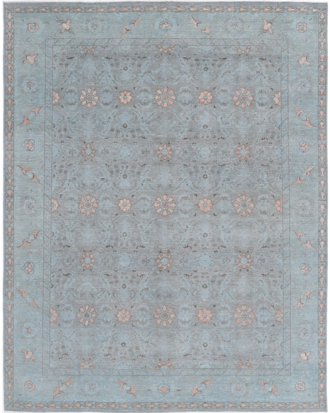 Onyx 7' 11" X 10' 1" Hand Knotted Wool Rug 7' 11" X 10' 1" (241 X 307) / Blue / Wool