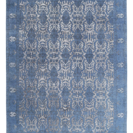 Onyx 8' 10" X 11' 4" Hand Knotted Wool Rug 8' 10" X 11' 4" (269 X 345) / Blue / Wool