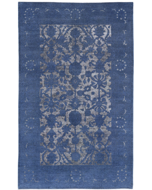 Onyx 5' 9" X 9' 5" Hand Knotted Wool Rug 5' 9" X 9' 5" (175 X 287) / Blue / Wool