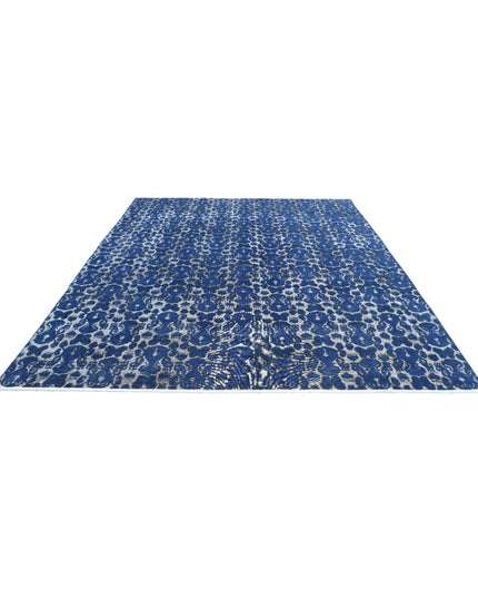 Onyx 8' 7" X 11' 6" Hand Knotted Wool Rug 8' 7" X 11' 6" (262 X 351) / Blue / Wool