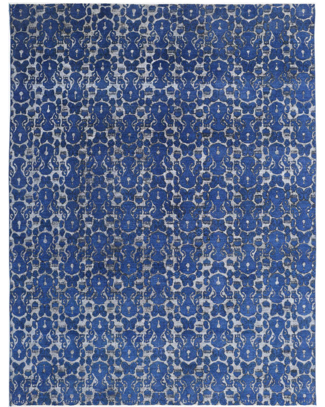Onyx 8' 7" X 11' 6" Hand Knotted Wool Rug 8' 7" X 11' 6" (262 X 351) / Blue / Wool