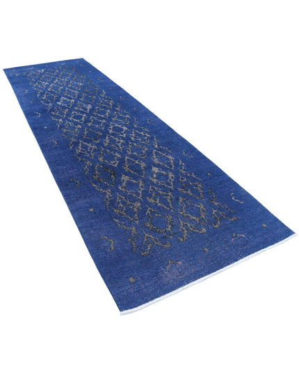 Onyx 3' 10" X 12' 7" Hand Knotted Wool Rug 3' 10" X 12' 7" (117 X 383) / Blue / Wool
