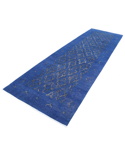 Onyx 3' 10" X 12' 7" Hand Knotted Wool Rug 3' 10" X 12' 7" (117 X 383) / Blue / Wool