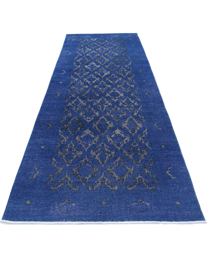 Onyx 3' 10" X 12' 7" Hand Knotted Wool Rug 3' 10" X 12' 7" (117 X 383) / Blue / Wool