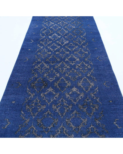 Onyx 3' 10" X 12' 7" Hand Knotted Wool Rug 3' 10" X 12' 7" (117 X 383) / Blue / Wool