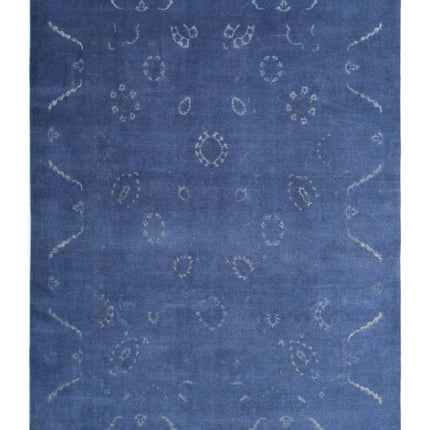 Onyx 8' 7" X 11' 9" Hand Knotted Wool Rug 8' 7" X 11' 9" (262 X 358) / Blue / Wool