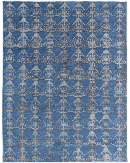 Onyx 8' 10" X 11' 9" Hand Knotted Wool Rug 8' 10" X 11' 9" (269 X 358) / Blue / Wool