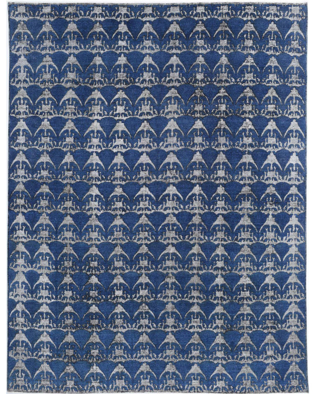 Onyx 9' 7" X 13' 0" Hand Knotted Wool Rug 9' 7" X 13' 0" (292 X 396) / Blue / Wool