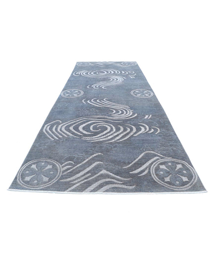 Onyx 6' 1" X 16' 0" Hand Knotted Wool Rug 6' 1" X 16' 0" (185 X 488) / Grey / Wool