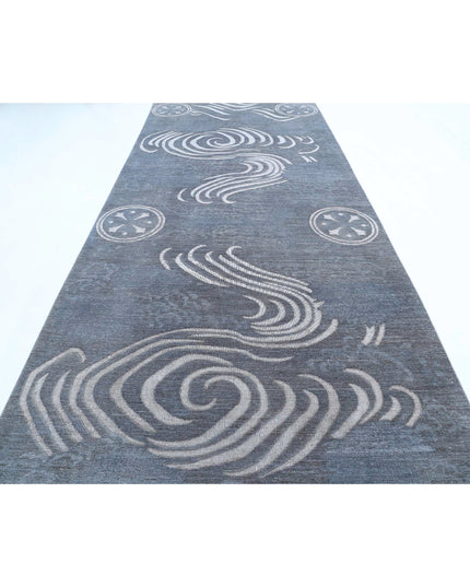 Onyx 6' 1" X 16' 0" Hand Knotted Wool Rug 6' 1" X 16' 0" (185 X 488) / Grey / Wool