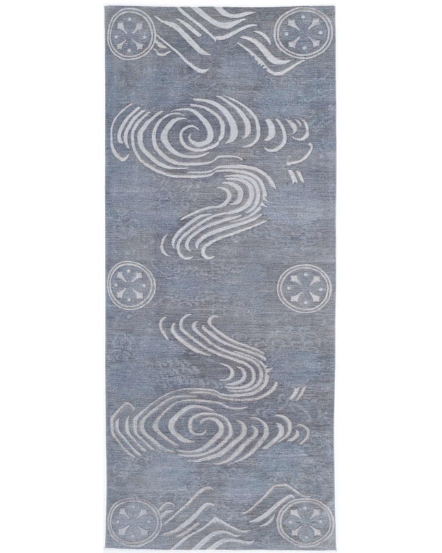 Onyx 6' 1" X 16' 0" Hand Knotted Wool Rug 6' 1" X 16' 0" (185 X 488) / Grey / Wool