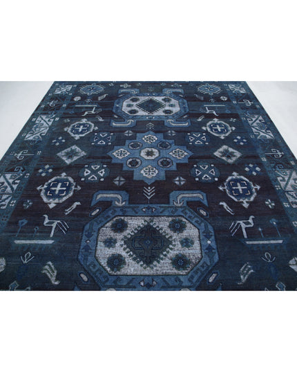 Onyx 8' 7" X 11' 7" Hand Knotted Wool Rug 8' 7" X 11' 7" (262 X 353) / Blue / Wool