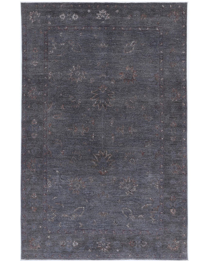 Onyx 6' 3" X 10' 1" Hand Knotted Wool Rug 6' 3" X 10' 1" (191 X 307) / Grey / Wool