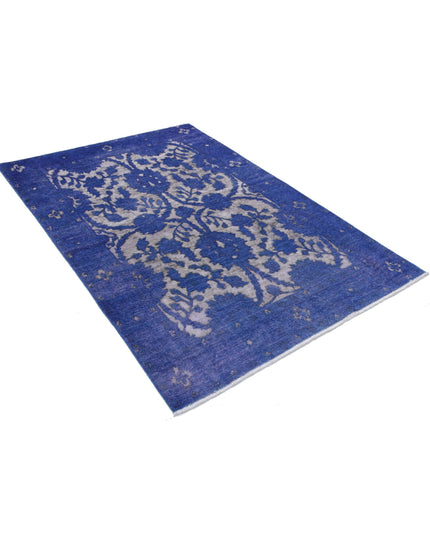 Onyx 4' 6" X 6' 6" Hand Knotted Wool Rug 4' 6" X 6' 6" (137 X 198) / Purple / Wool