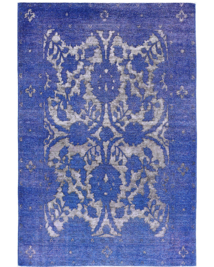 Onyx 4' 6" X 6' 6" Hand Knotted Wool Rug 4' 6" X 6' 6" (137 X 198) / Purple / Wool