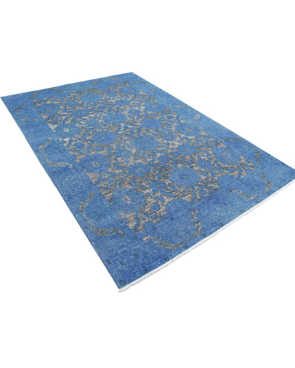 Onyx 5' 10" X 8' 8" Hand Knotted Wool Rug 5' 10" X 8' 8" (178 X 264) / Blue / Wool