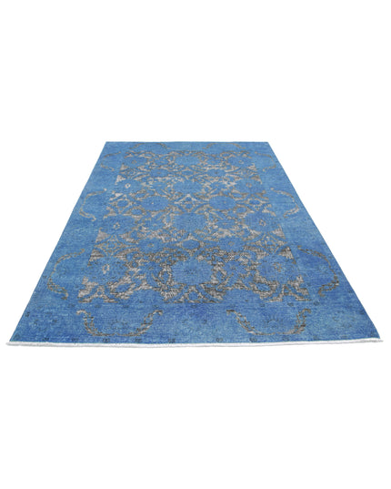 Onyx 5' 10" X 8' 8" Hand Knotted Wool Rug 5' 10" X 8' 8" (178 X 264) / Blue / Wool