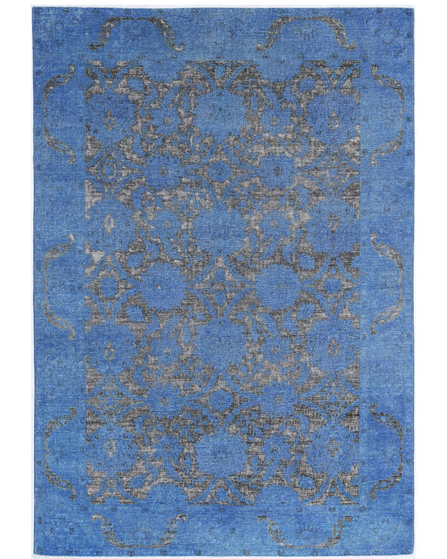 Onyx 5' 10" X 8' 8" Hand Knotted Wool Rug 5' 10" X 8' 8" (178 X 264) / Blue / Wool