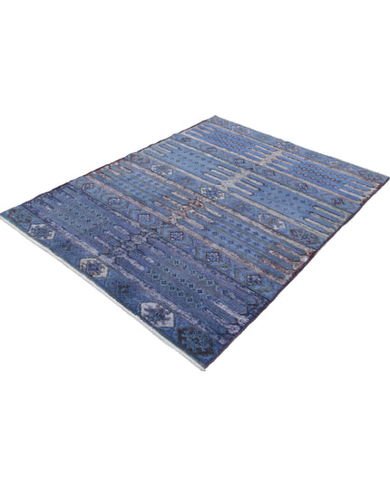 Onyx 4' 11" X 6' 7" Hand Knotted Wool Rug 4' 11" X 6' 7" (150 X 201) / Blue / Wool