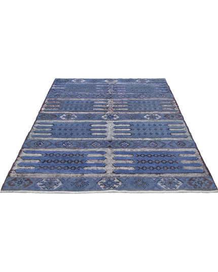 Onyx 4' 11" X 6' 7" Hand Knotted Wool Rug 4' 11" X 6' 7" (150 X 201) / Blue / Wool