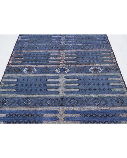 Onyx 4' 11" X 6' 7" Hand Knotted Wool Rug 4' 11" X 6' 7" (150 X 201) / Blue / Wool